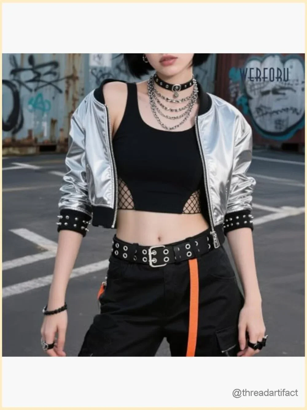 Double Grommet Belt PU Leather Punk Belt for Jeans 1.5 Wide Adjustable
